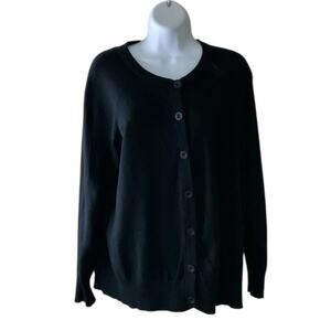 Avenue Cardigan Sweater Womens Large Long Sleeve Button Front Acrylic Nylon Knit